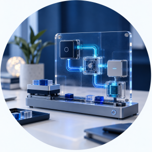 Modular automation prototype representing innovation